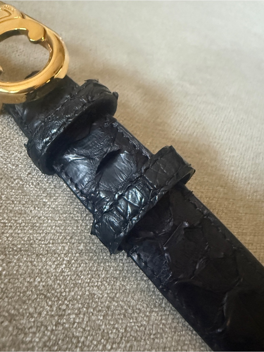 Celine Triomphe Belt in Snakeskin Leather - Picture 4 of 8